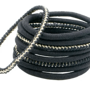 9 Large Elastics Black And Lurex