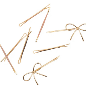 Metal Enamel Bow & Bobby Pins Set
