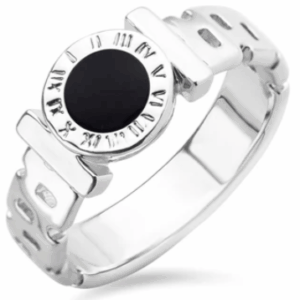 แหวนแฟชั่นผู้หญิง หัวแหวนลงยาสีดำ