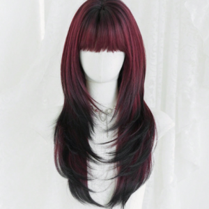 วิกผมสีดำแดง Ombre